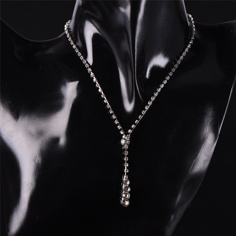 1Set Wedding Bridal Rhinestone Crystal Necklace Drop Earrings New Jewelry H Rf