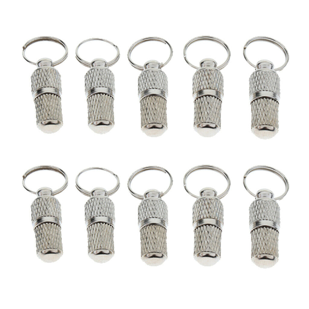Pack of 10Pcs, Pet Anti-Lost Address ID Tag Barrel Metal Waterproof Name Label
