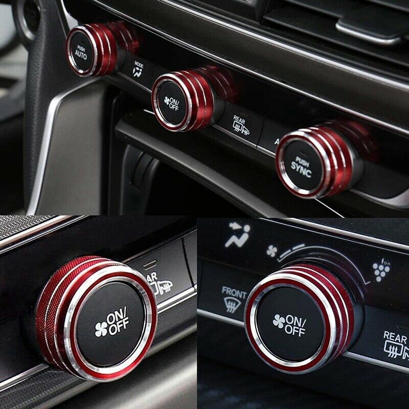 3 Pcs AC Air Conditioning Knob Cover for  10Th Accord 2018 2019 Air Conditi H5J5