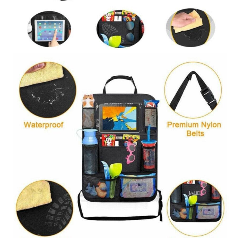 2pcs Portable Car Seat Back Organizer Holder Multi-Pocket Storage Bag Accessory