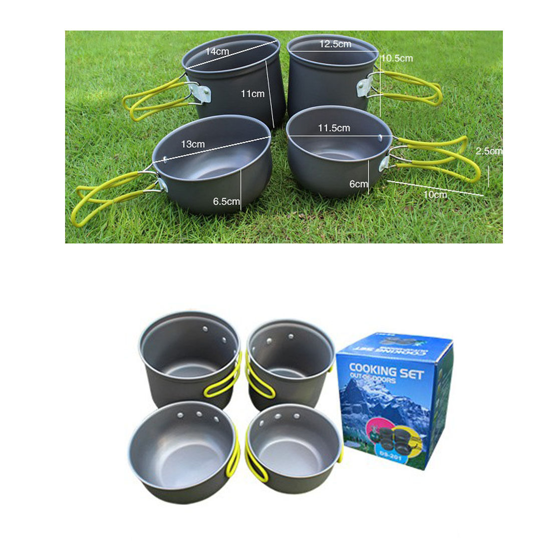 Outdoor Cooking Bowl Set Camping Hiking Picnic Backpacking Pot Pan Cookware