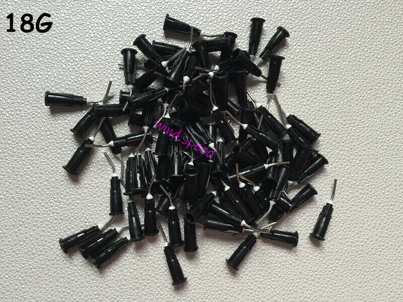 1000pcs Dental Flow Prebent Needle Irrigation tip Dispensing Syringe Tips 18G