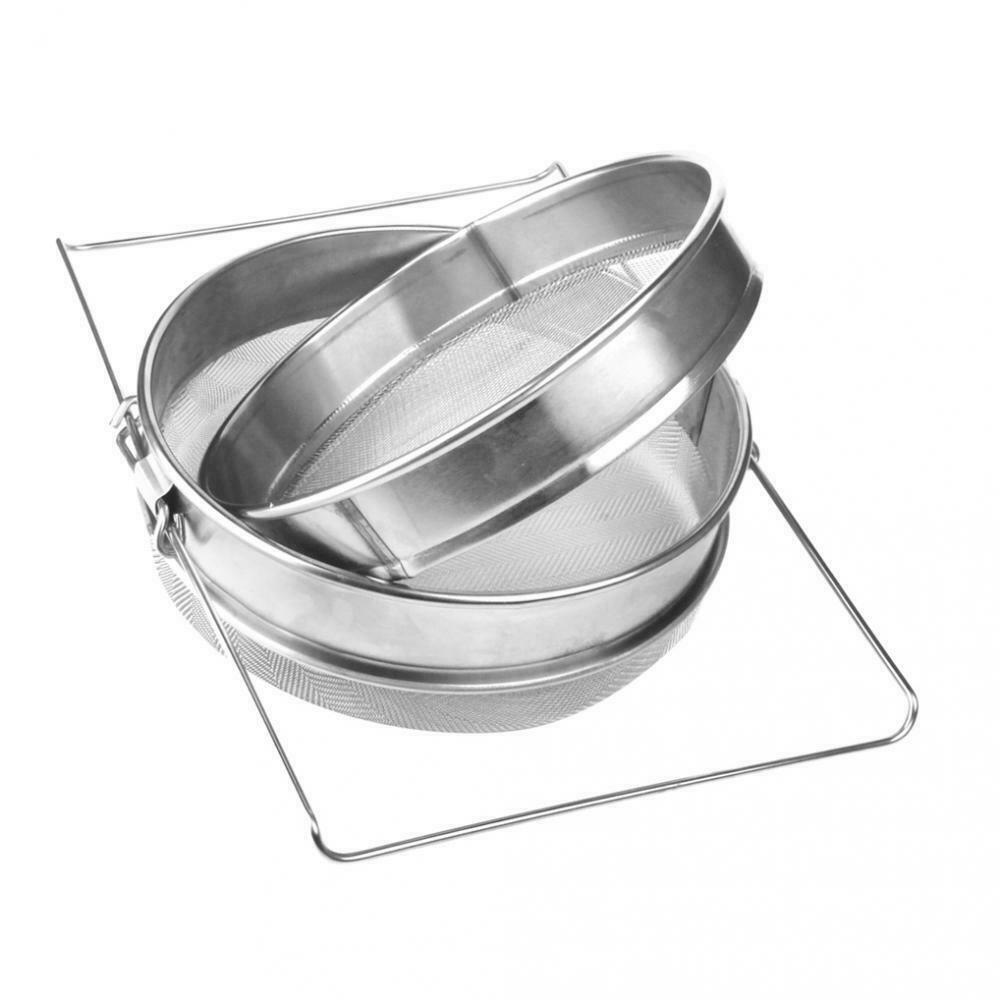 1 Set Double Sieve Honey Filter Strainer Beekeeping Equipment Tools New