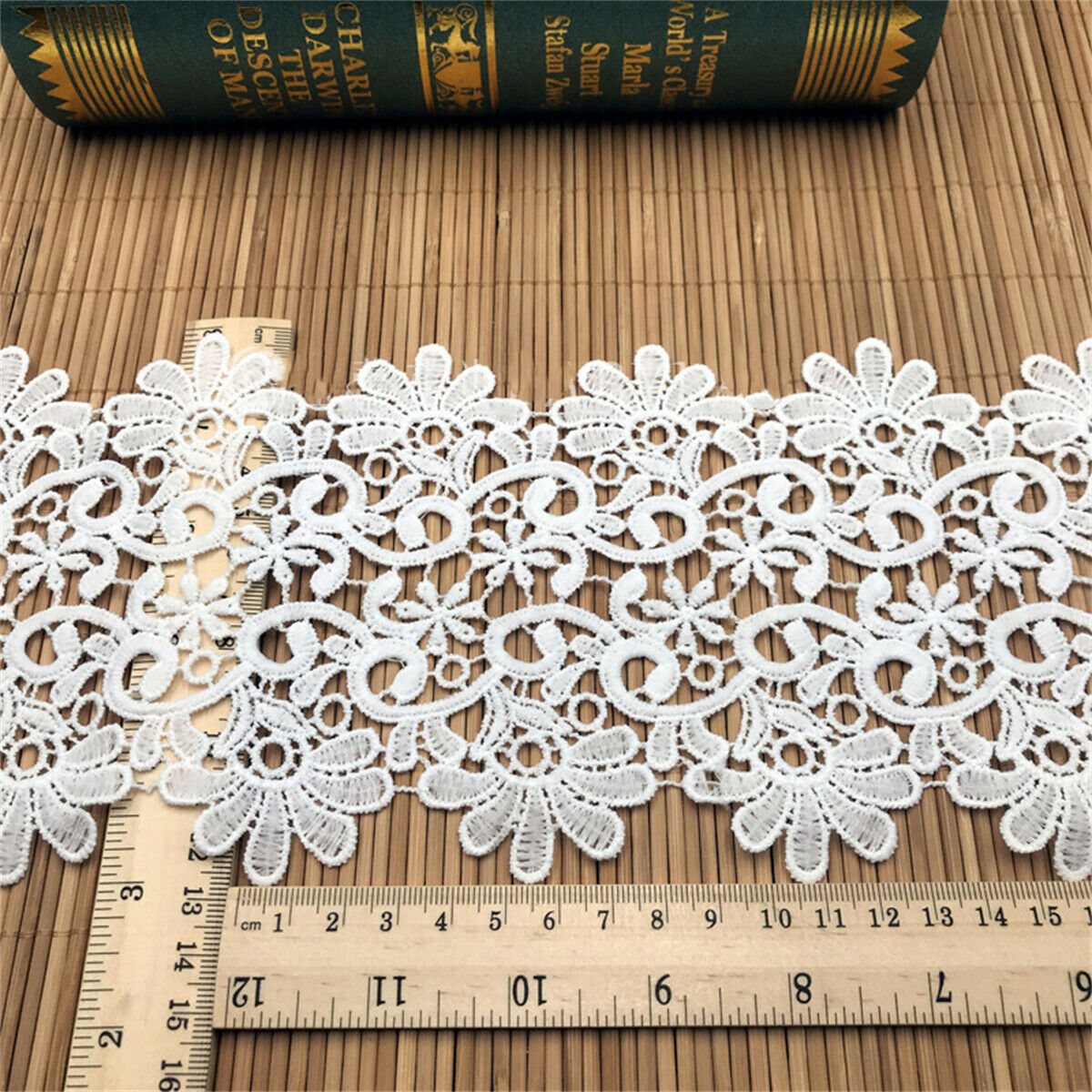 2 Yards White Hollow Cotton Crochet Lace Trim Clothing Dress Sewing Accessories