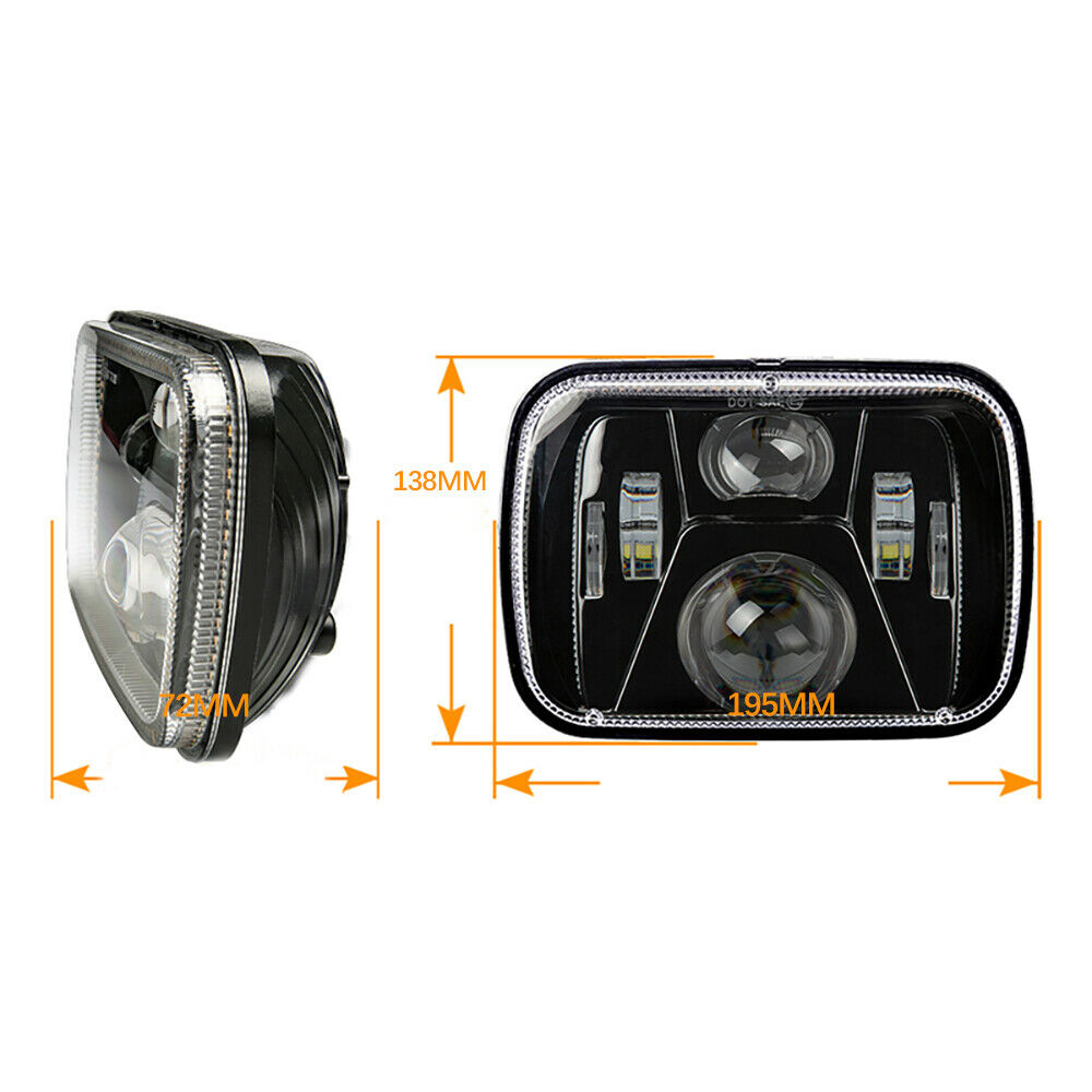 5x7" LED Headlight High Low Beam 7x6 Headlamp for Jeep YJ H6054 H6545 H6054LL