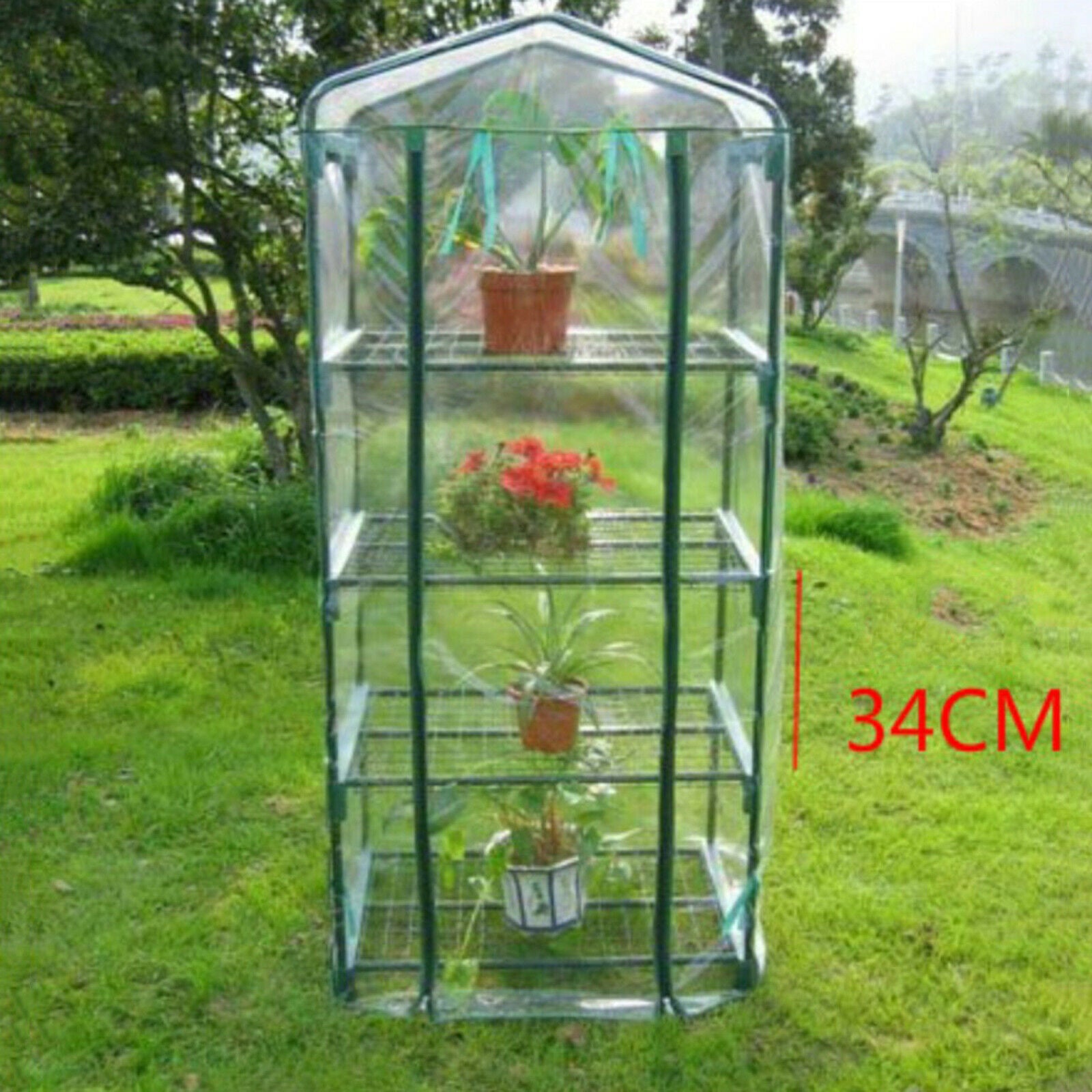 Portable PVC 69x49x158cm 4 Tier Plant Cover for Mini Greenhouse