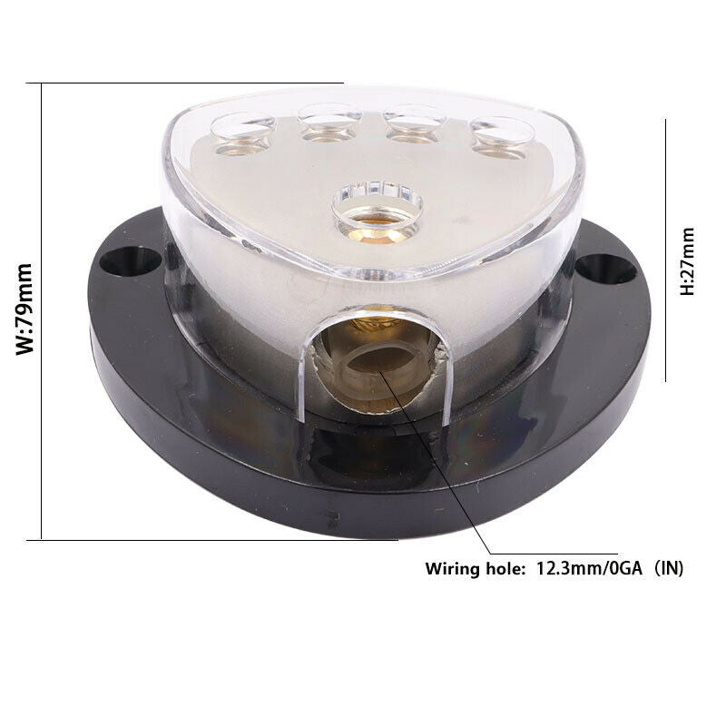 4 Way Out Car Audio Power Distribution Block Power/Ground Splitter 0/4gauge AWG