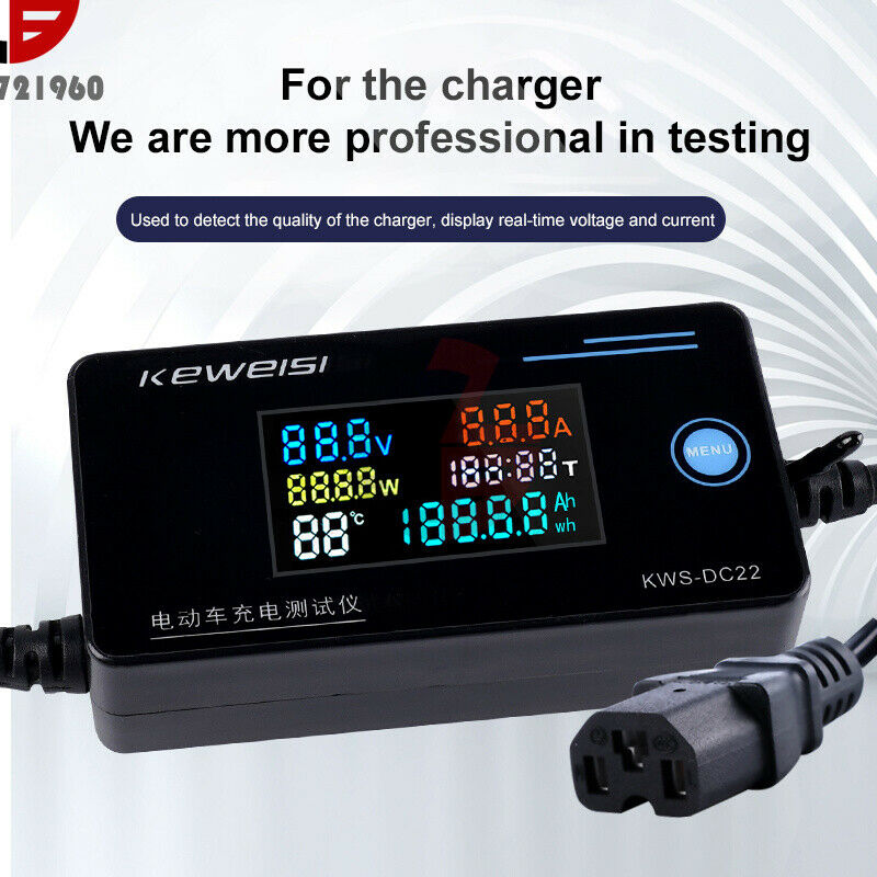 Electric Vehicle Charger Detector Voltage Current Meter Power Temp Tester 8-120V