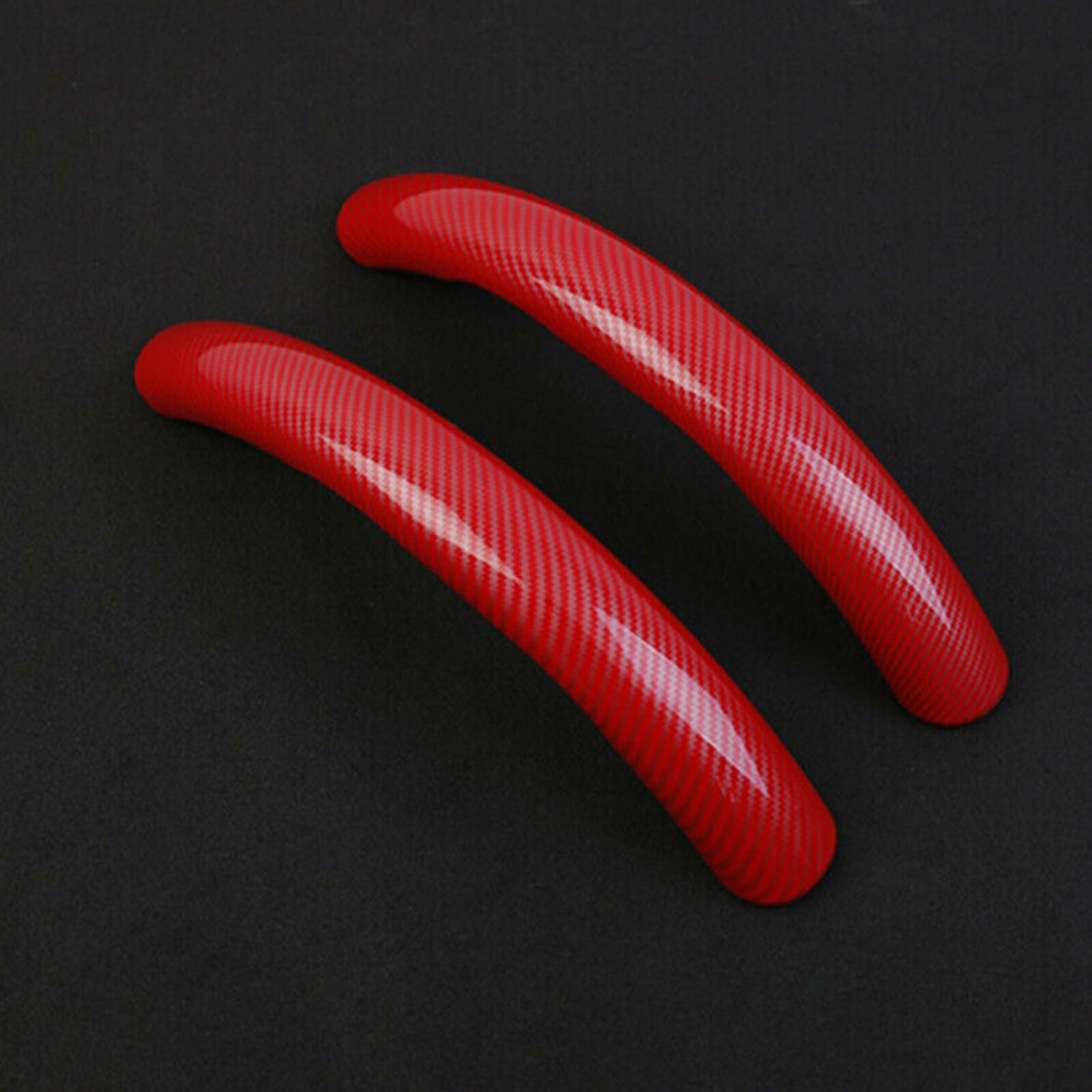 2x Red Car Steering Wheel Booster Non-Slip Cover Carbon Fiber Universal 38cm 15"