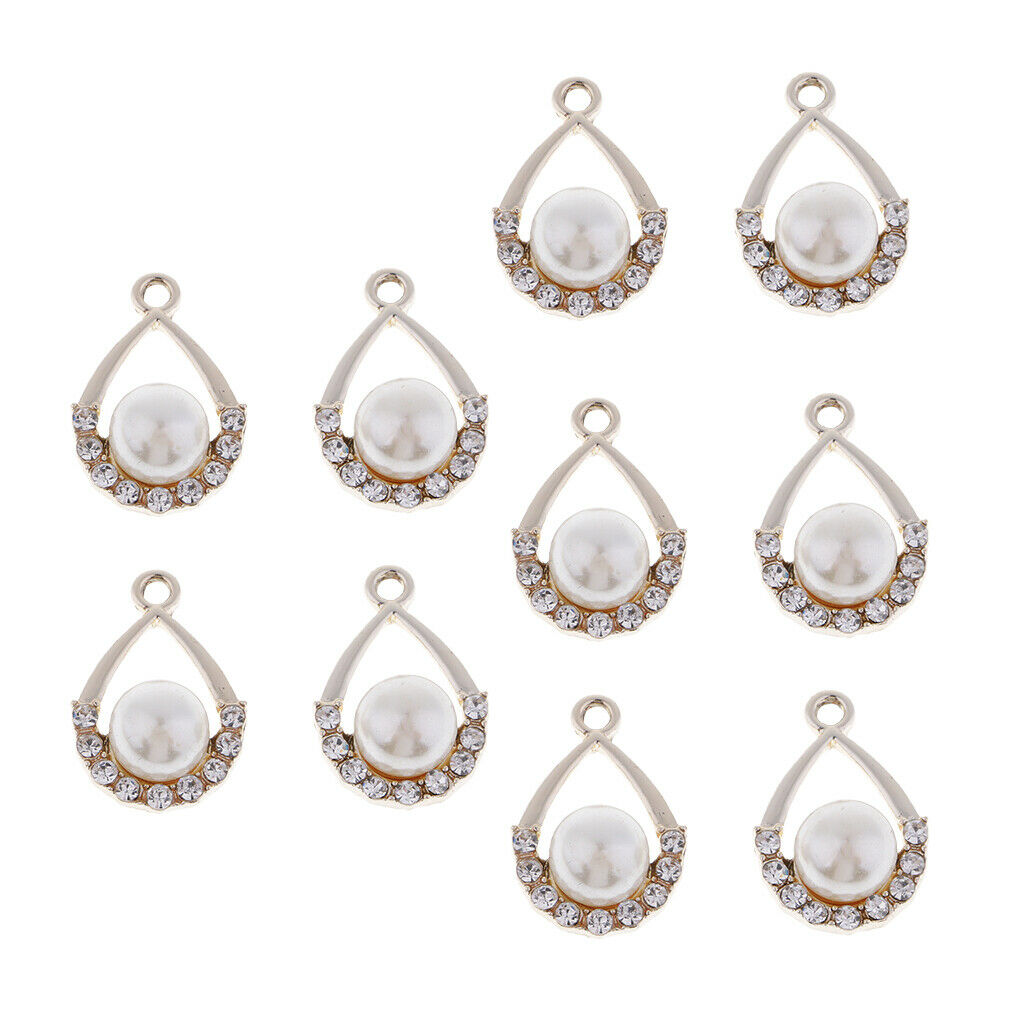 10 Pieces Of Rhinestone Crystal Beads Pendant For Women Chain Necklace DIY