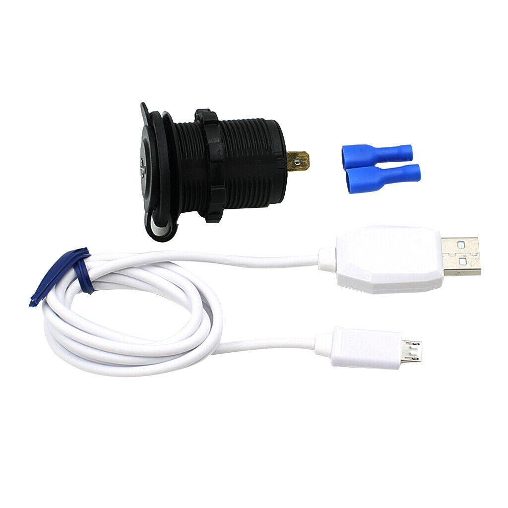 Motorcycle Waterproof Cigarette Lighter with USB Phone Charger LED Voltmeter