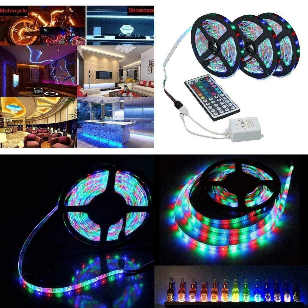 15M LED Light Strips SMD 3528 RGB Flexible Light Tape Indoor Night Lamps