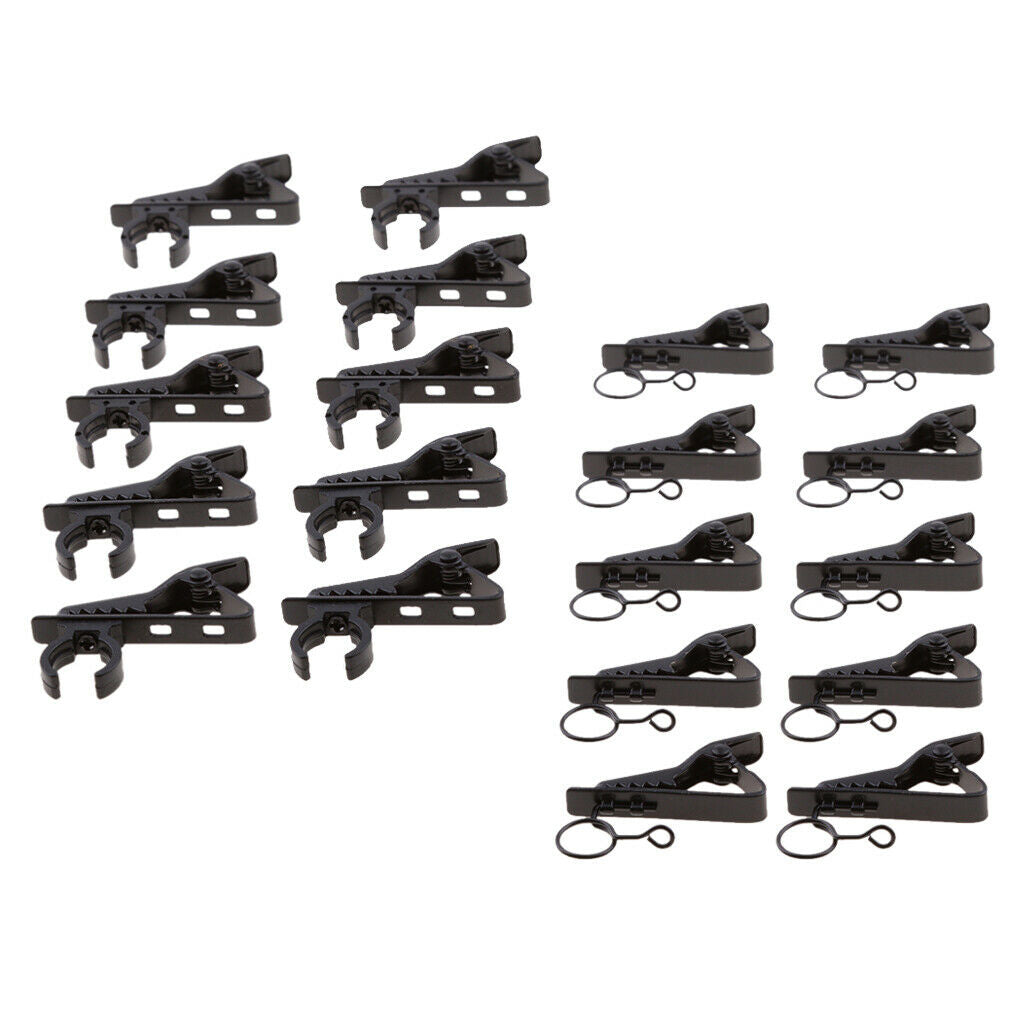 20 Pieces Ring-type Lapel Lavalier Tie Microphone Metal Clips Holder