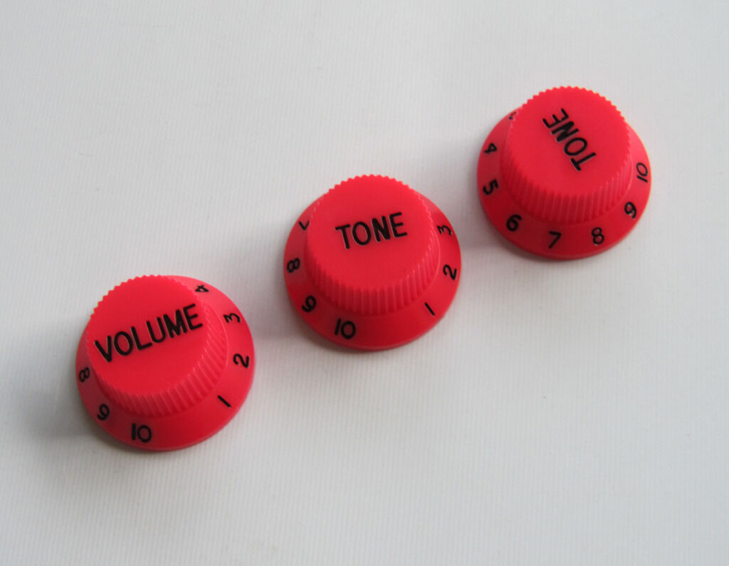 Red w/ Black Numbers ST Strat Guitar Knobs Volume Tone Knob fits Stratocaster