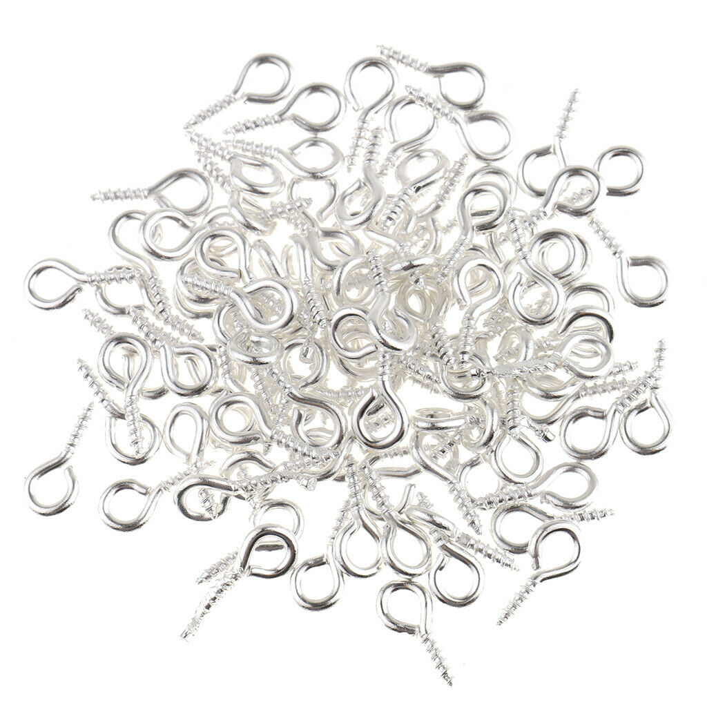 200Pieces Assortd Metal Hoop Eye Pin Screws For Jewelry Making Crafts