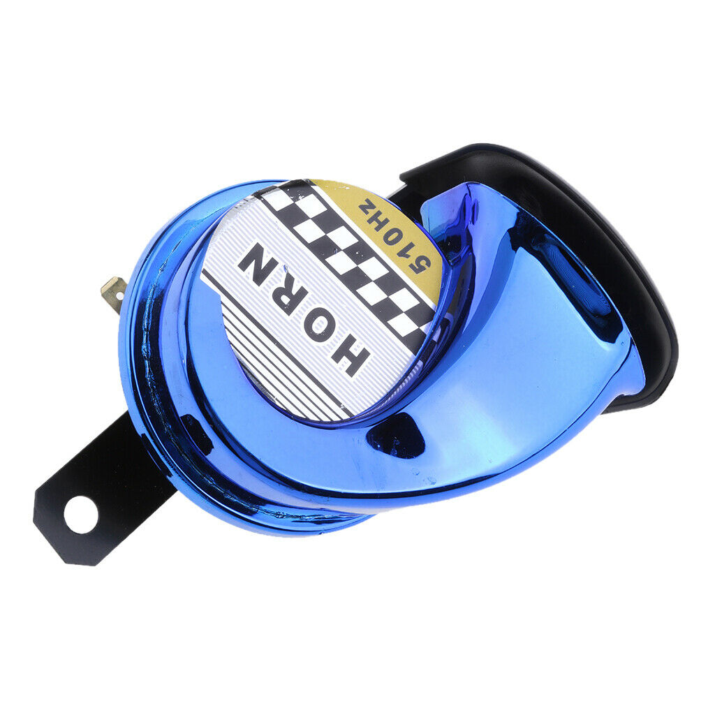 Car Motorcycle 130dB Loud Snail Air Horn Siren Waterproof 510hz 12V DC(Blue)