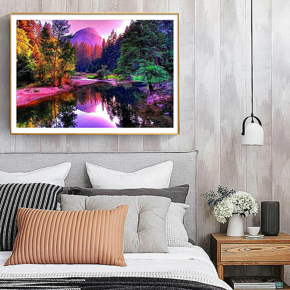 Romantic Landscape 5D Full Drill Diamond Painting Embroidery DIY Needlework @