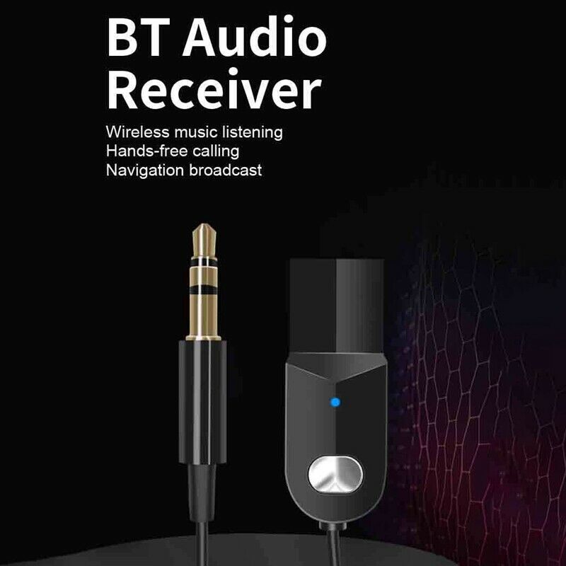 Bluetooth 5.0 Adapter Hands-Free Car Kits for 3.5mm AUX Audio Car Speaker/HomeM1