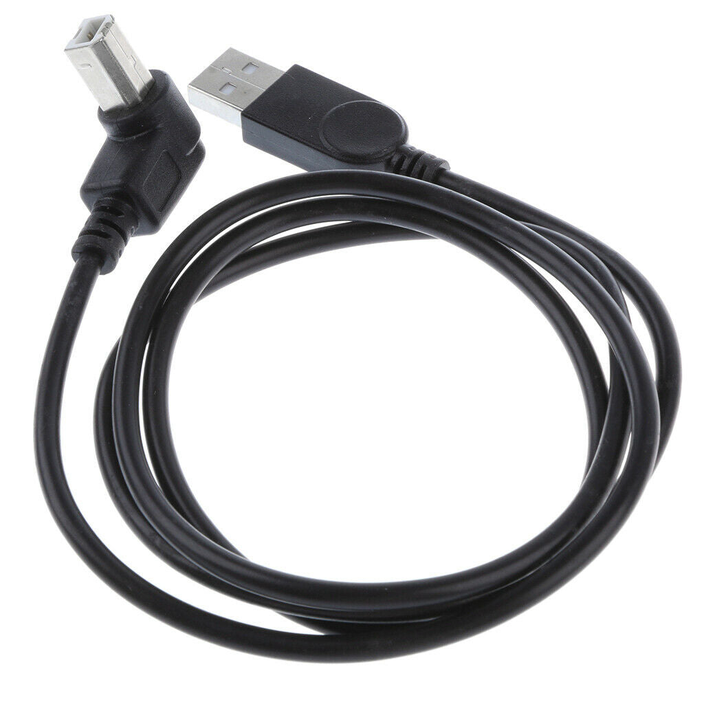90° Left Angle Printer Cable USB2.0 Male Plug to Type B Scanner Adapter