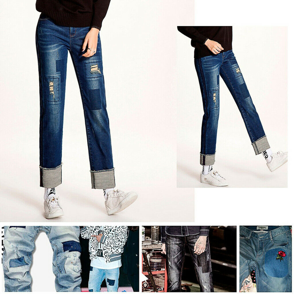20 Pieces of Denim Cloth Iron on Denim Patches for Jeans Clothing