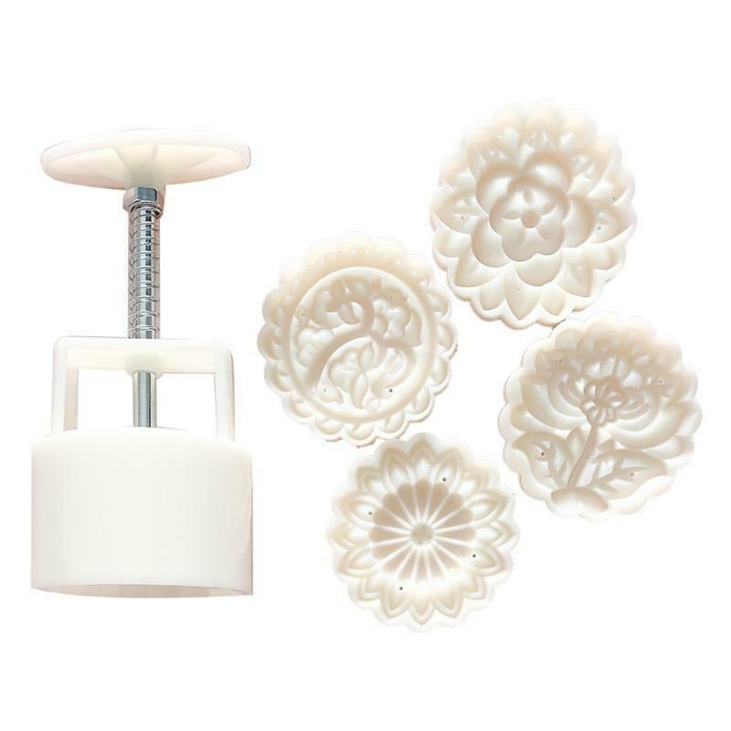 4pcs flowers Cookie Stamp Moon Cake Maker DIY 100g Moon Cake Mould