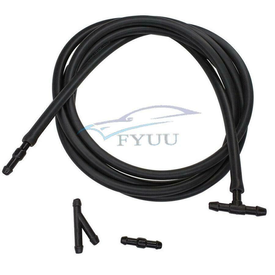 ABS Rubber 2M Windshield Wiper Washer Jet Tube Pipe & Connectors For Nozzle Pump