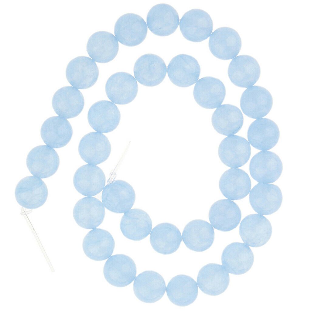 Blue Natural Stone Angelite Jade Round Shape Loose Beads Chalcedony 10mm
