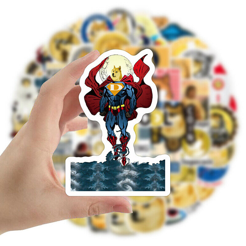 53pcs/Pack Dogecoin Commemorative Coin Stickers For Motorcycle Notebook C.l8