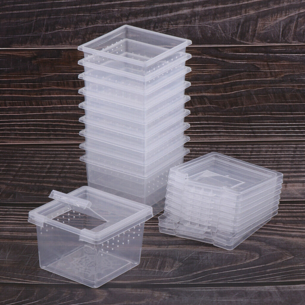 10x Reptile Food Feeding Box Turtle Breeding Box For Reptile Tortoise Snakes