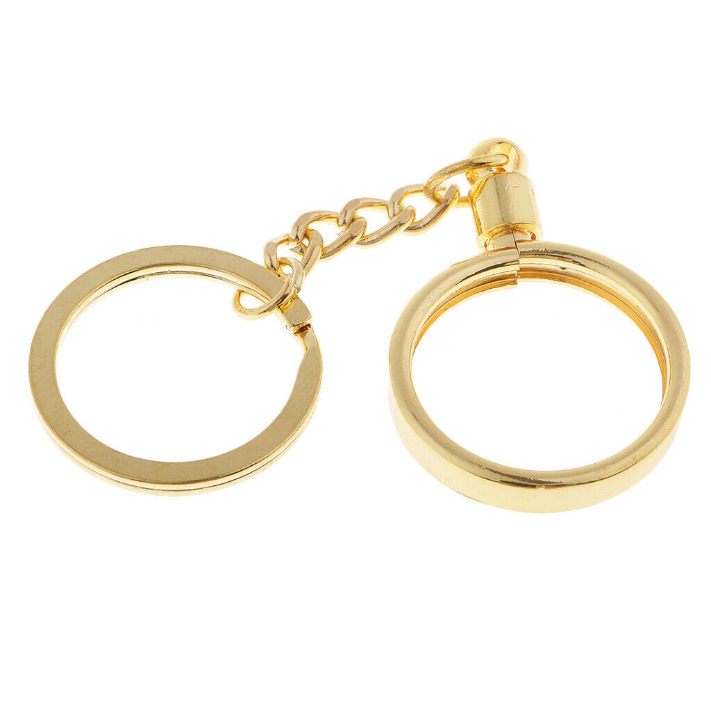 27mm Coin Holder Keychain Round Golden Plastic
