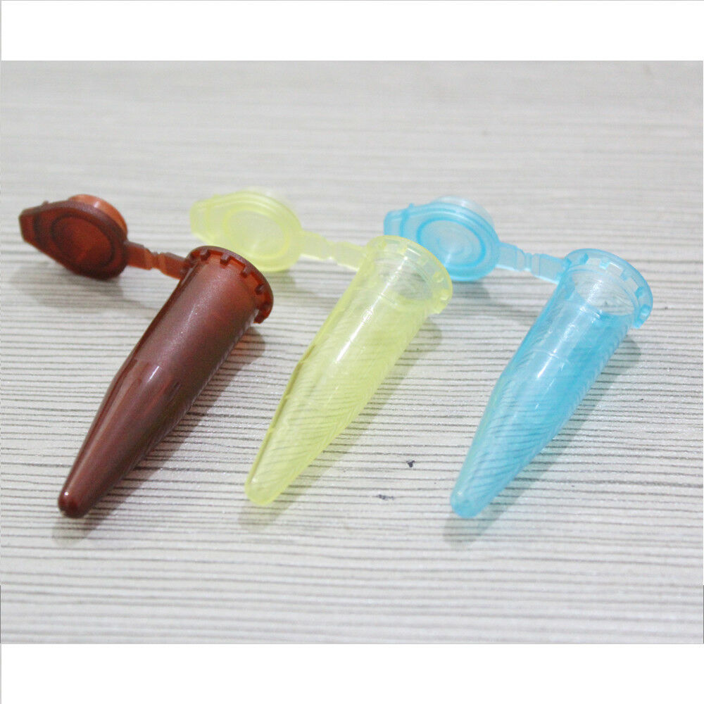 1.5 ml  Centrifuge, Microcentrifuge Tubes Plastic Test Vials Colors 100pcs