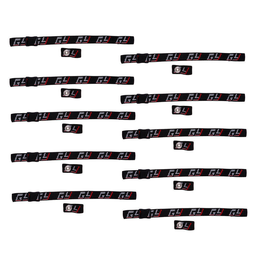 10pcs Black Thin Ice Hokey Ball Sports Helmet Straps Replacement Repair Kit