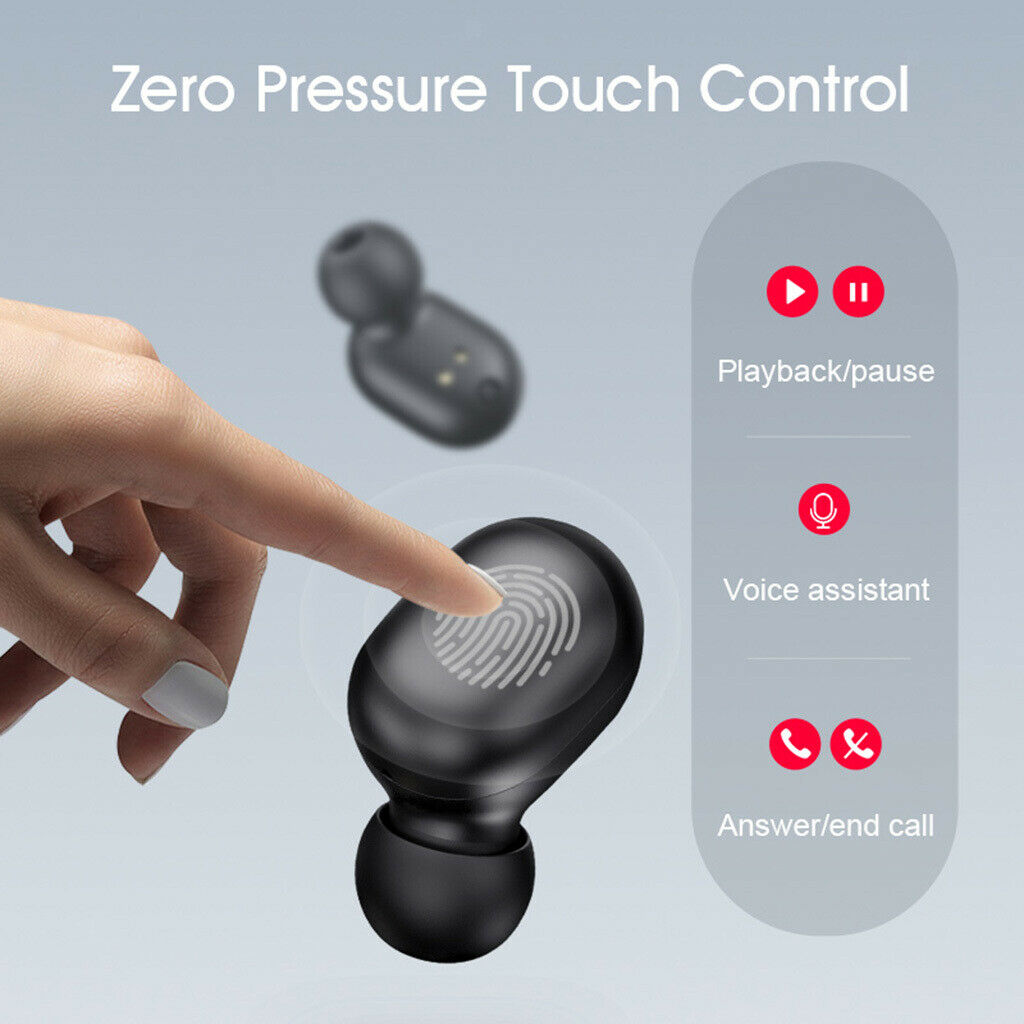 GT1 Plus Bluetooth 5.0 Sports HD Stereo Touch Control Ear Buds  Black