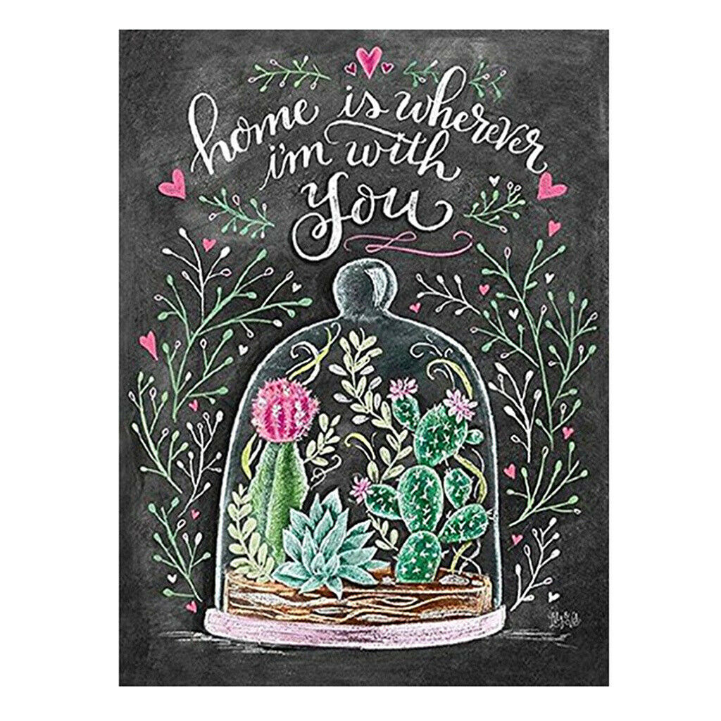 5D Diamond Painting Full Drill Embroidery Arts Home Decor Black Card