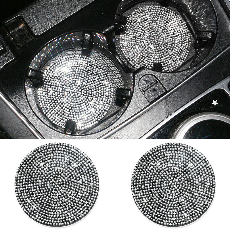 2PCS Diamond Car Dashboard Cup Holder Coaster Anti Slip Cup Holder Insert Liners