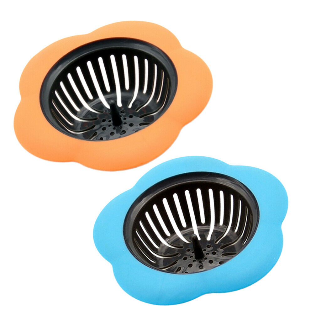 2Pcs Kitchen Drain Shower Tub Strainer Cover Sink Trap Basin Stopper
