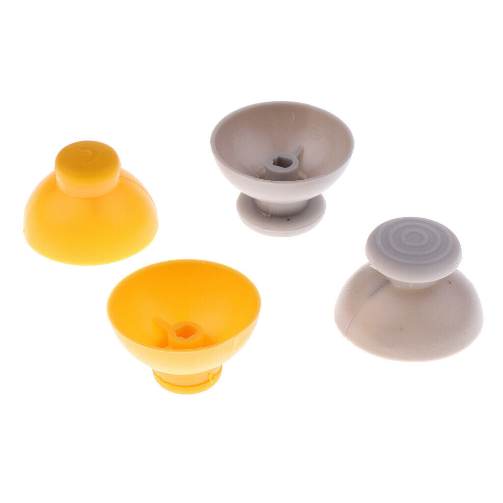 4Pair Replacement Analog Joystick Caps Grey + Yellow Thumb Sticks Cover with