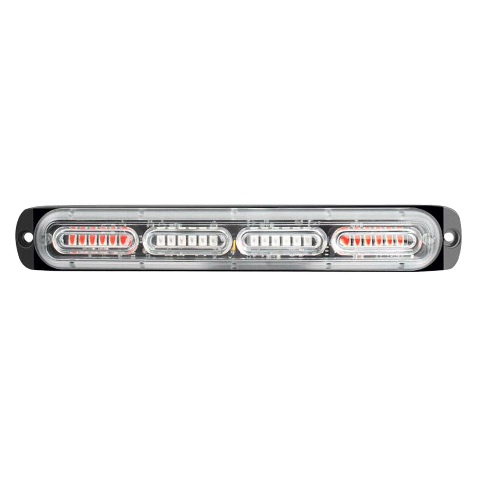 2PCS Car Truck 24 LED Warning Hazard Strobe Flashing Lamp Bar Red_Whte