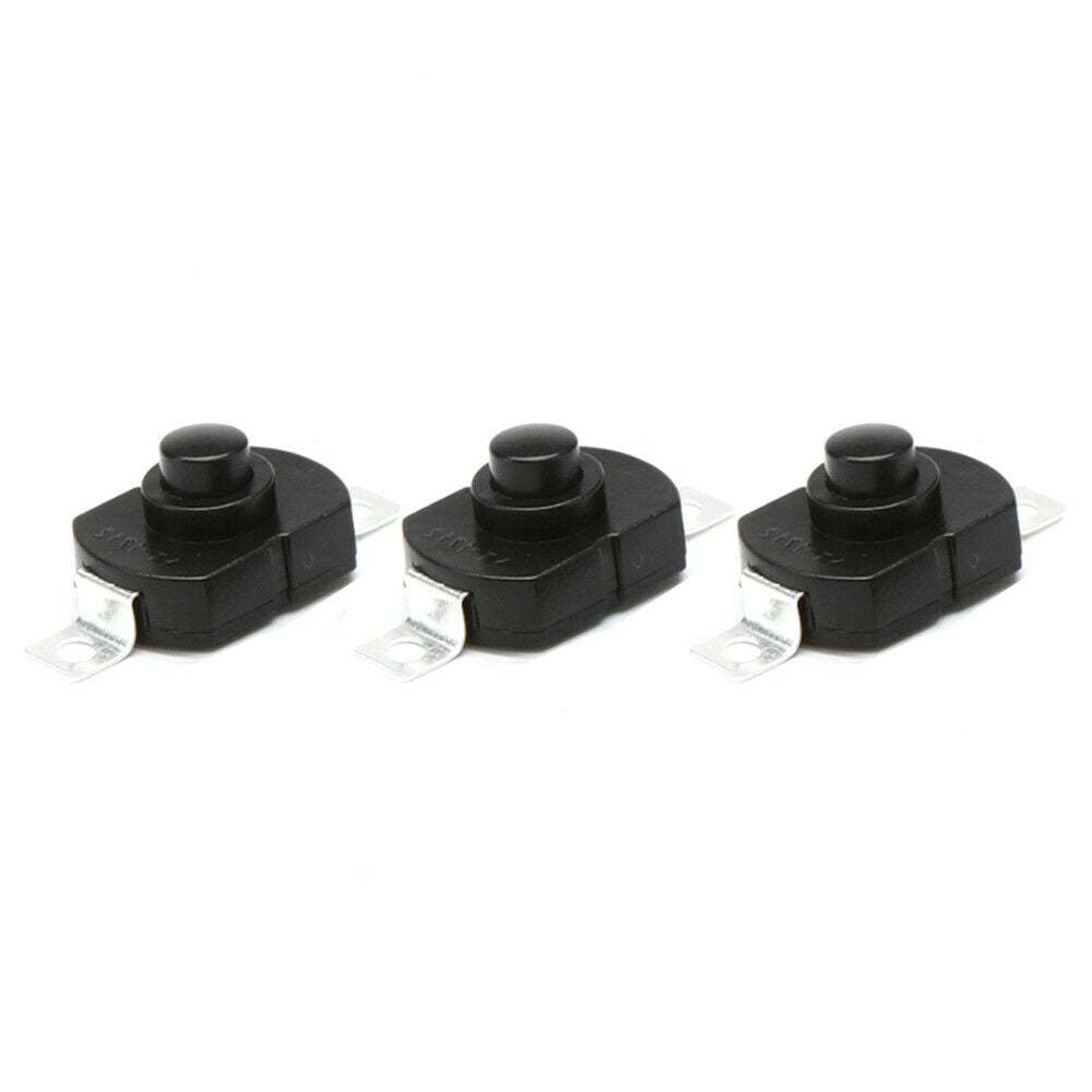 10Pcs/Lot DC250V 1.5A Black On Off Mini Push Button Switch for Electric Torch