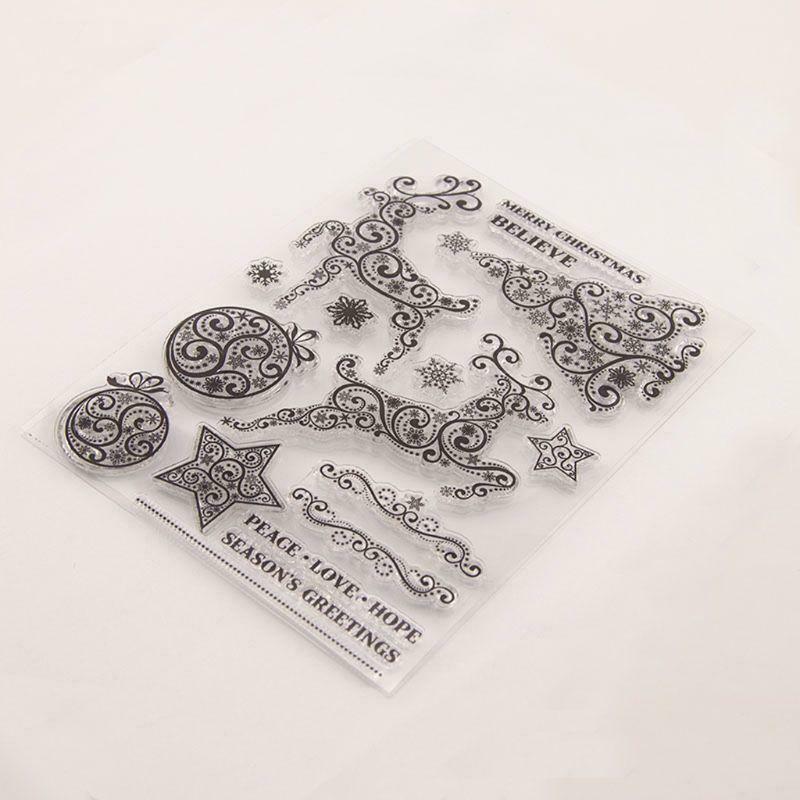 Xmas Deer Tree Silicone Clear Seal Stamp DIY Scrapbooking Embossing Photo Album