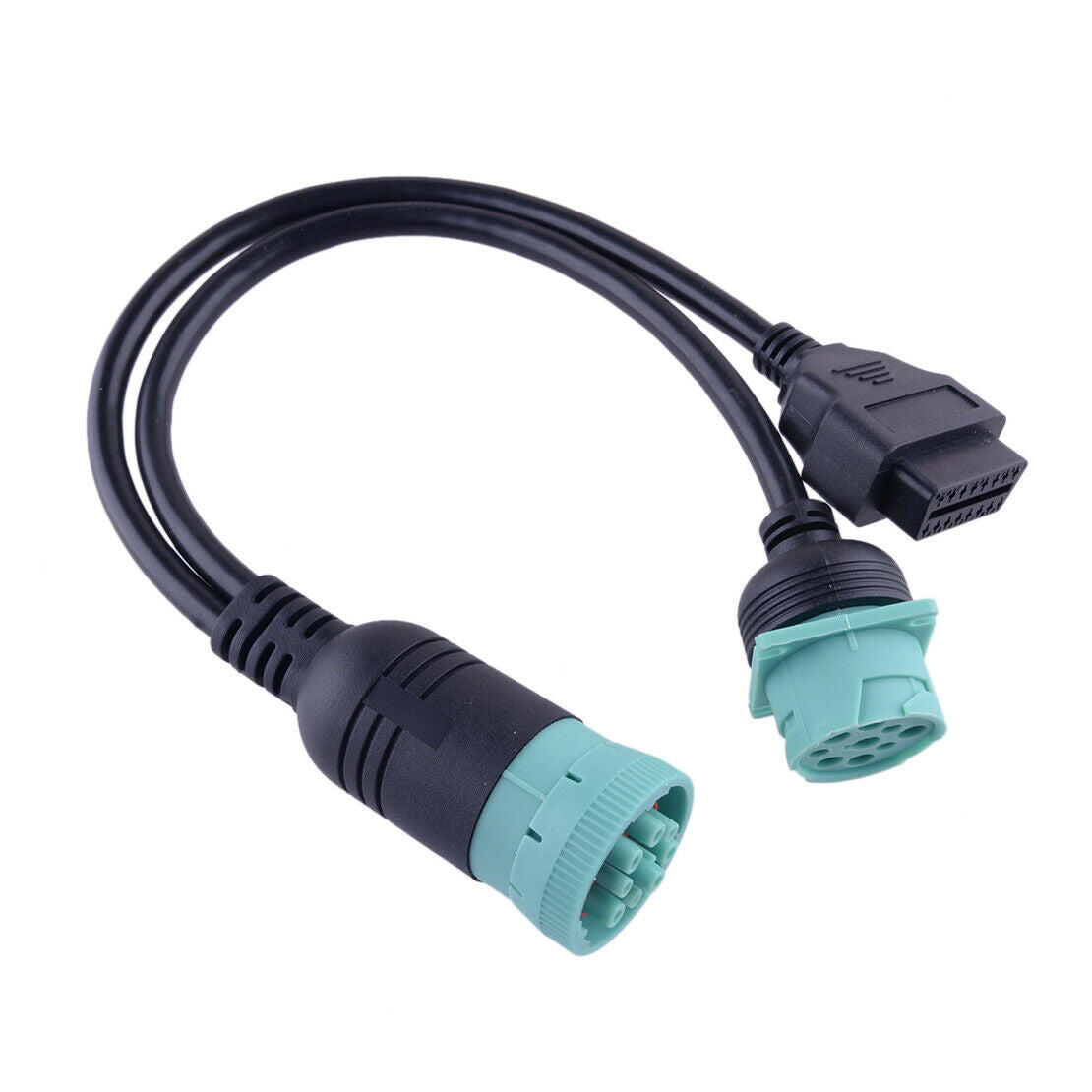9 Pin to OBD2 Truck Y-Cable Adapter OBDII 16 Pin SAE J1939 Connector Socket C1