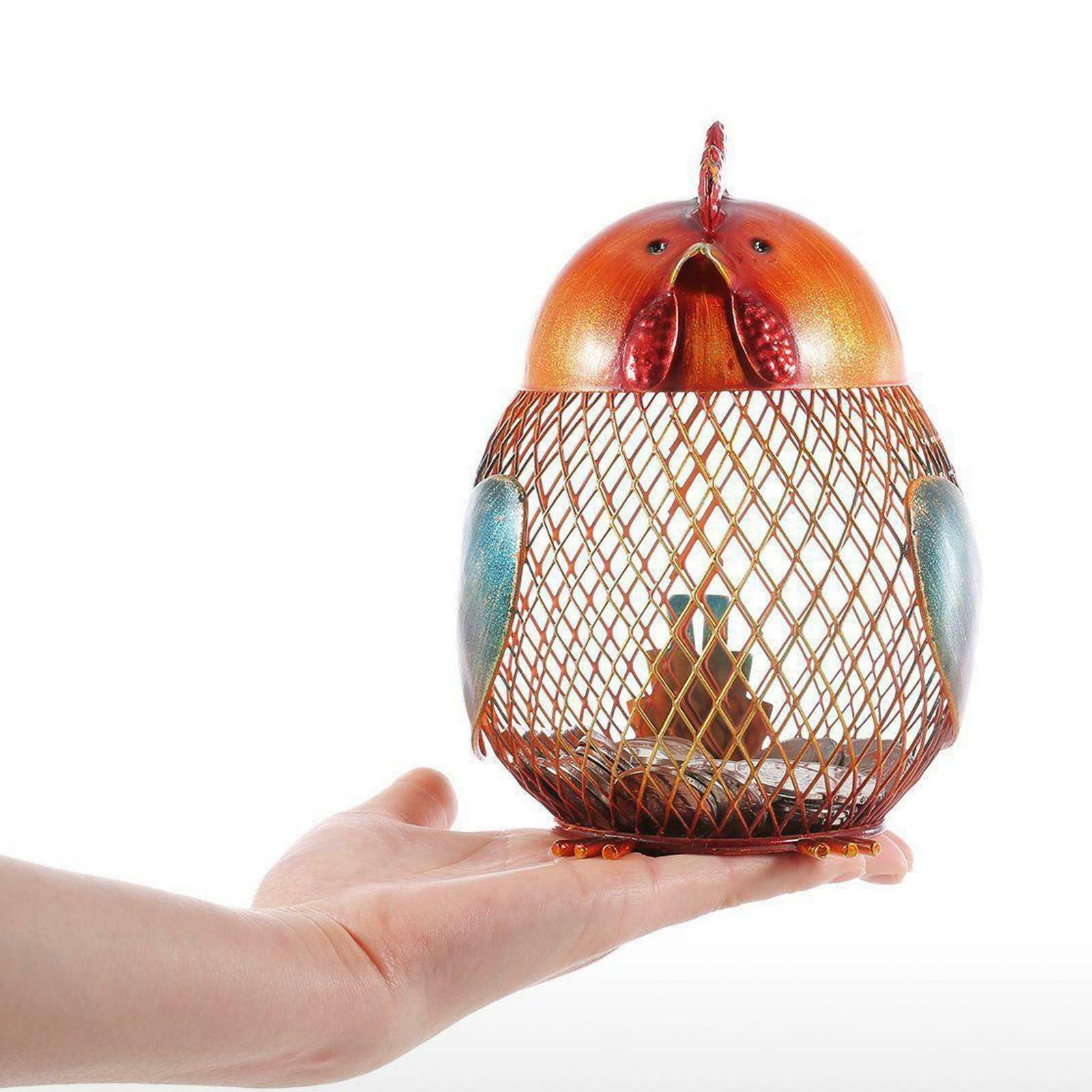 Metal Coin Box Animal Tabletop Ornament Money Bank Container Iron Ar Handcraft