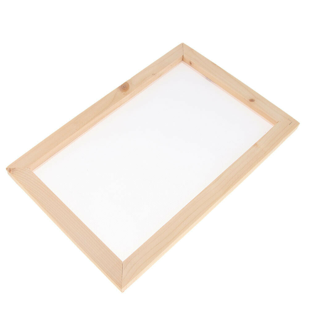 Wooden Paper Making Mould Frame Papermaking Screen for DIY Kids Crafts 20x30cm