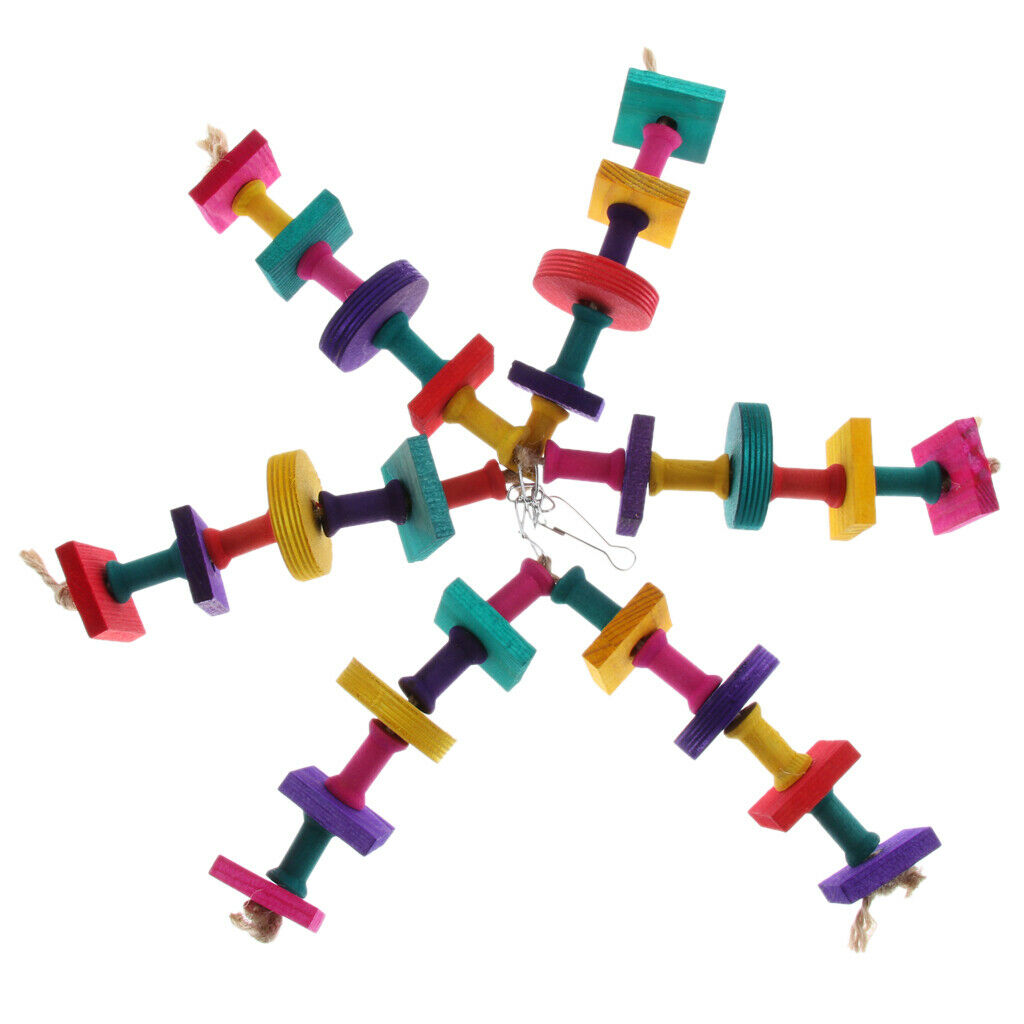 Safe Natural Wooden Bird Chewing Toys Perches Small Animals Rat Grinding Bite