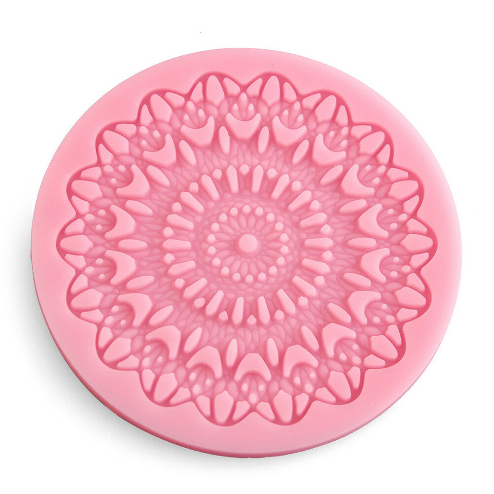 round lace flower silicone fondant mold chocolate cupcake baking mould too.l8