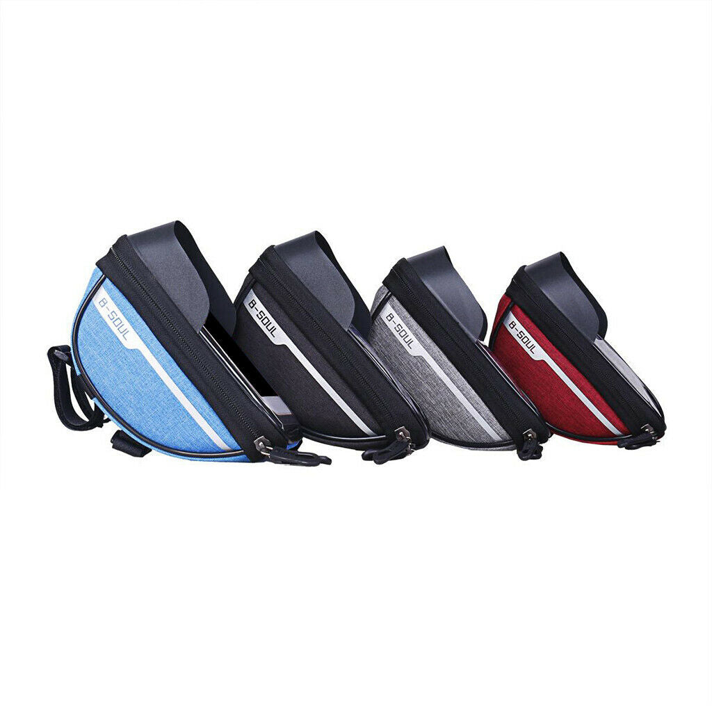 Bicycle Front Frame Bag Cycling Bike Waterproof Phone Holder Case Pack Red