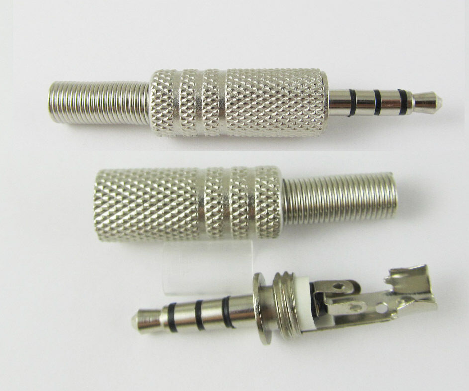 1pc NEW 3.5mm 1/8" 4 pole Audio Video Connector Plug Nickel Plated