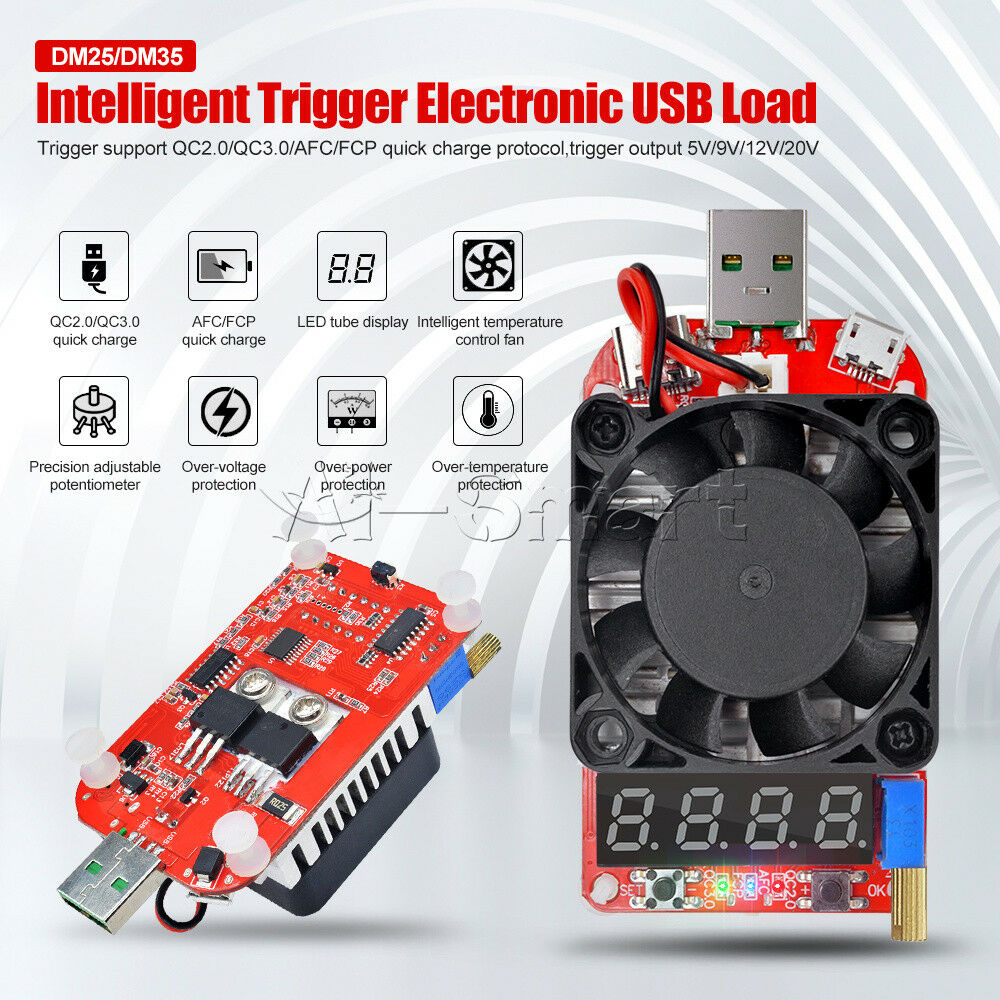 USB Type-C Intelligent Trigger Electronic Load DM35 Battery Test Volt Resistor
