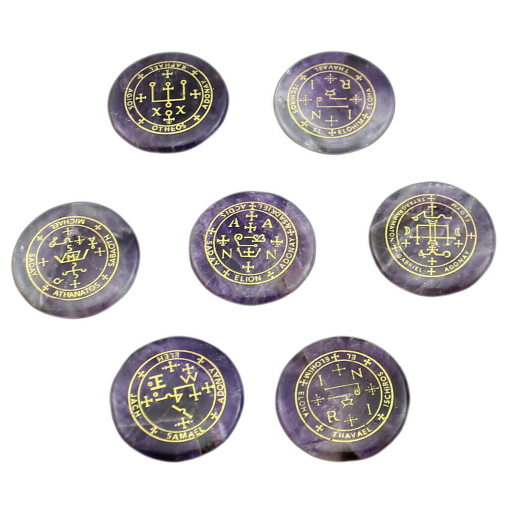 7 Pieces / Piece Natural Amethyst Set Crystal Polish Polish Engraved Crystal