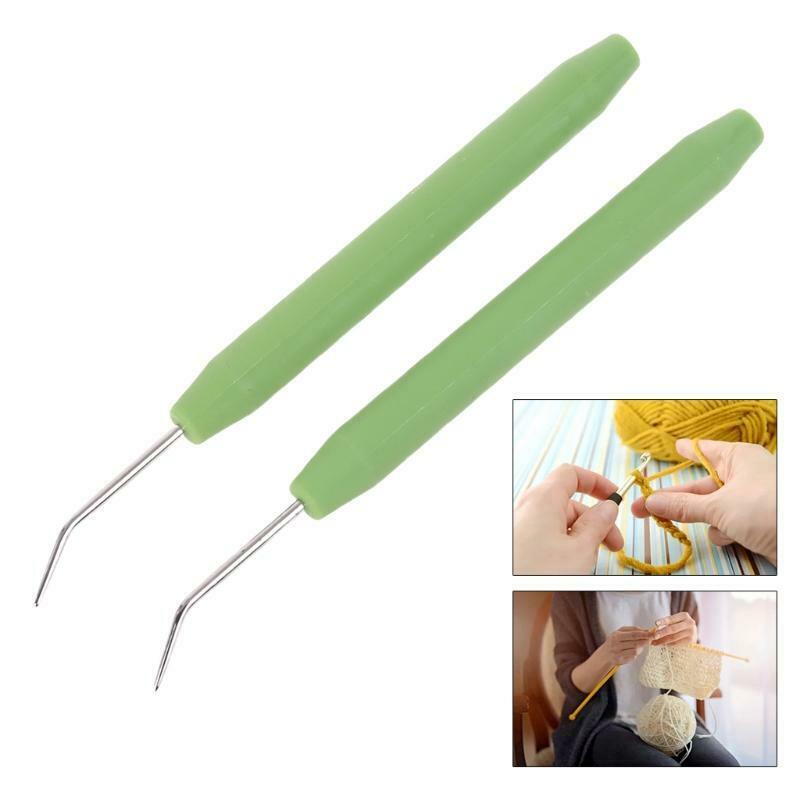 12 Pcs Knitting Crochet Loom Hook+24 Pcs Plastic Sewing Needles Craft Projects